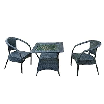 A Star D-8 Indoor Outdoor Living Room Balcony Garden Chair Table Set 2 Chair + 1 Table Furniture Set Coffee Chair Table Set Powder Coated