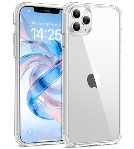 USLAI Case for iPhone 11 Pro Max Anti-Yellowing Crystal Clear Back Shockproof & MilitaryGrade Drop Protection - Transparent