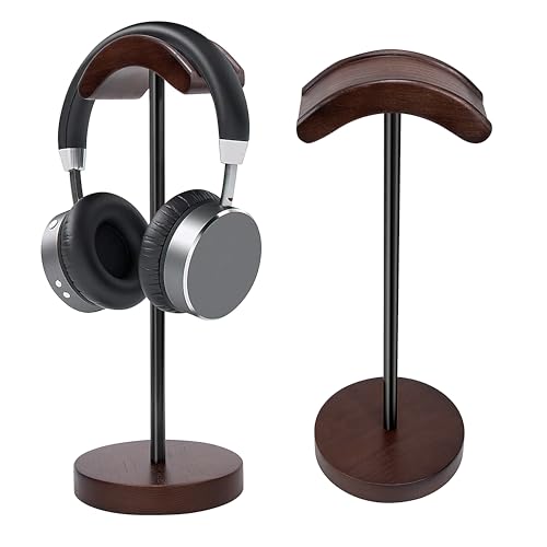 Supporto Cuffie Legno e Metallo Porta Gaming Stand con Cuscinetto Antiscivolo Universale Supporti per Musicali Gioco da Desktop