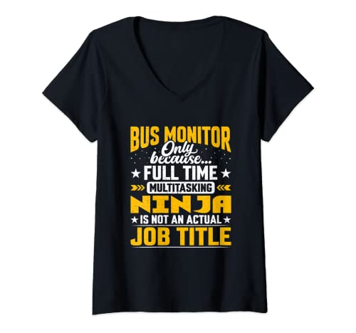 Mujer Funny Bus Monitoring Lover - Bus Monitor Job Title Camiseta Cuello V