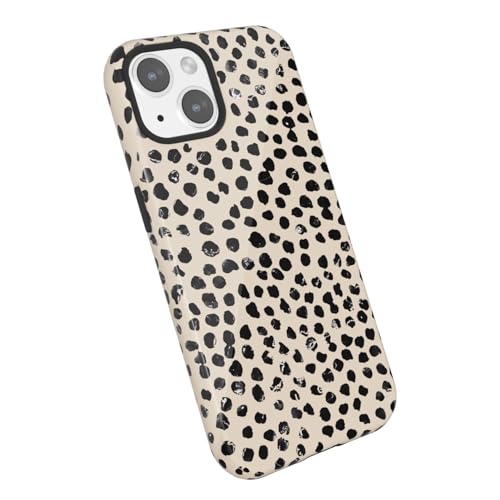 Coque iPhone 15 imprimé guépard beige LoeoeL chic et rétro pour femme