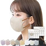 [ICHIMIZU] マスク 3Dマスク 60枚入 (10枚×6パック）薄いマスク 不織布マスク 立体マスク バイカラーマスク 小顔マスク カラー 敏感肌向け メイクが付きにくい 息がしやすい 耳紐同色 柔らかい耳紐 耳が痛くならない 肌にやさしい 3層構造 普通サイズ 男女兼用 PM2.5/花粉/微粒子対応 (グレージュ)