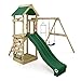 Gioco da giardino WICKEY FreeFlyer con altalena e scivolo verde, struttura da esterno per bambini con sabbiera, scaletta e accessori da gioco immagine