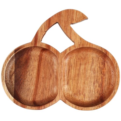 ABOOFAN Small Wooden Serving Tray Mini Cherry Shape Charcuterie Boards Serving Platters for Cookie, Snack, Cheese, Appetizer, Dessert, Party Food Dish