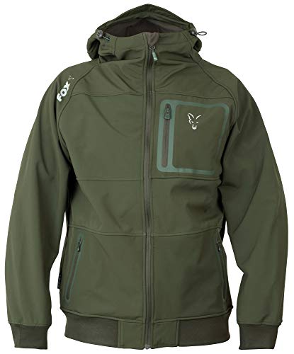 Fox Collection Greensilver Shell Hoodie - Softshell Pullover, Größe:M