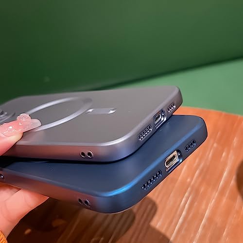 Étui de charge magnétique sans fil iPhone 13 gris avec couverture protection caméra
