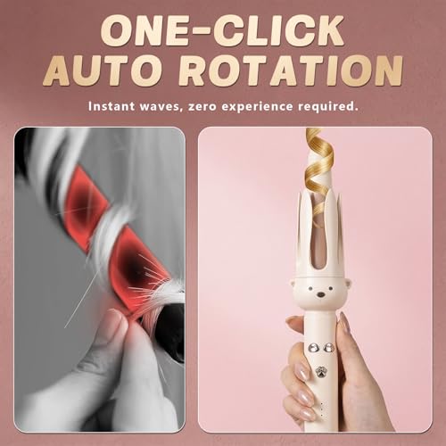 PretiHom Automatic Rotating Curling Iron 1.1 Inch