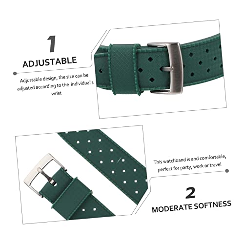 Ukcoco Breathable Silicone Strap Black Watch Sports Decor Silicone Watch Smartwatch Watch Strap Watch Wrap Smartwatch Band Anti-Slid Watch Band Non- Watchband Silicone Watchband Miss #TOP5