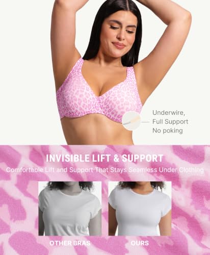 Image of FeelinGirl Women's Plunge Bras Unpadded Comfort Underwire Daily T-Shirt Bra