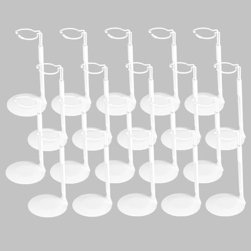 Image of UCanaan 20 pcs Doll Stand - Action Figure Stands with Expandable Waist Wire for 8 inch-14 inch Dolls Doll Stands for 8 to 12inch Dolls Suitable for 1 /6 Dolls Accessories,Action Figure Stand (White, 20)