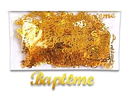 Maelsa® CONFETTIS DE TABLE BAPTÊME OR DORE