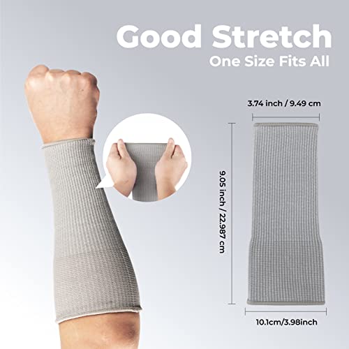 Image of OriStout Cut Resistant Work Sleeves with Tumb Hole, Grey, 4 Pairs