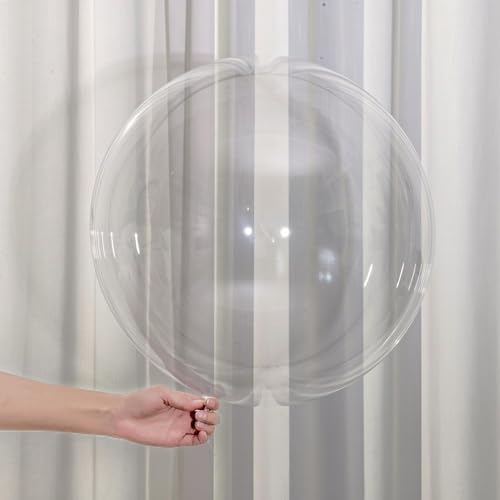 Image of 24 Inch Bobo Balloons, 10PCS Bubble Clear Balloons Helium Style Large Transparent Balloon for LED Light Up Balloon Birthdays Anniversary Weddings Baby Showers Prom New Years Party Decorations