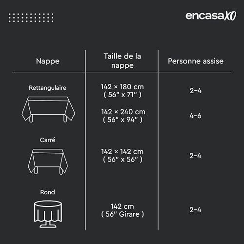 Nappe imprimée en Polyester Encasa XO rectangulaire 140x240 cm