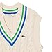 Lacoste Women's Sleeveless Cardigan, Flour/Blue/Green, 36