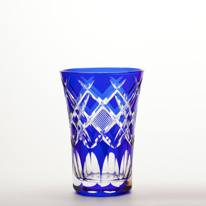 Glass Workshop Saiho Edo Kiriko Tenkai Tumbler Ruri Ryoshi Iko Pattern
