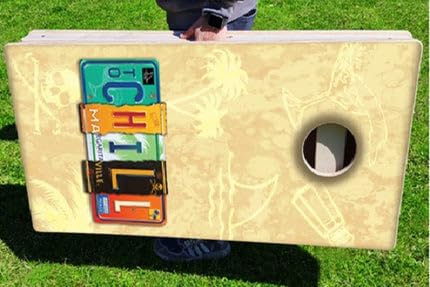 Margaritaville License to Chill Pro Cornhole Bean Bag Toss Game 24x48 with 8 Regulation 16oz Bags