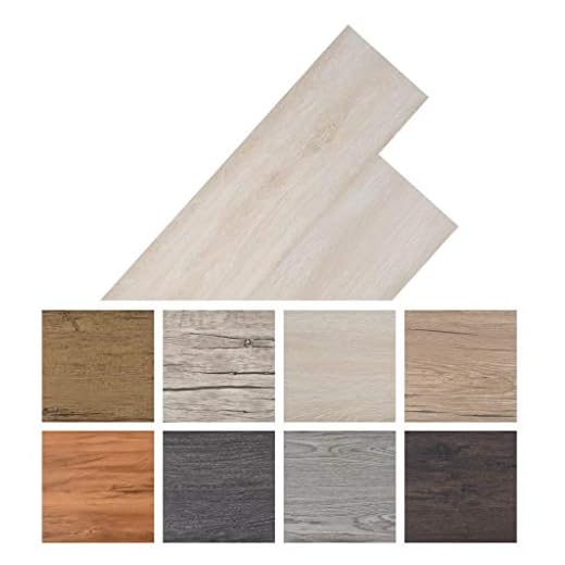 MOONAIRY Pisos de PVC 5,26 m² 2 mm Roble Clásico Blanco