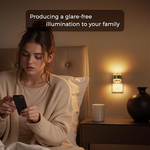 Image of L LOHAS LED 2 Pack 3CCT Night Lights Plug into Wall, 3000K /4000k /5000K Adjustable Color Temperature Night Light,Bubble Nightlight with Dusk to Dawn Sensor for Rooms Bathroom Hallway