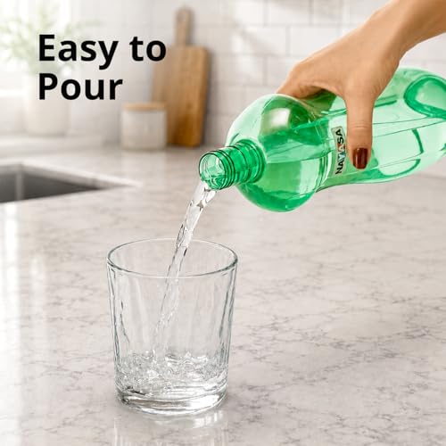 Image of Nayasa Loopy 1000 ML Pet Plastic Fridge Water Bottles Set of 6 | BPA Free | Leak Proof | Airtight Lid | Green