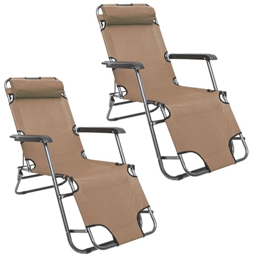 AMANKA 2er Set: 153x60 Relaxliege Garten Liegestuhl Klappbar - Gartenstuhl mit Liegefunktion - Sonnenliege Faltbar - Campingliege Leicht - Gartenliege Wetterfest Strandliege Relaxsessel Outdoor Liege