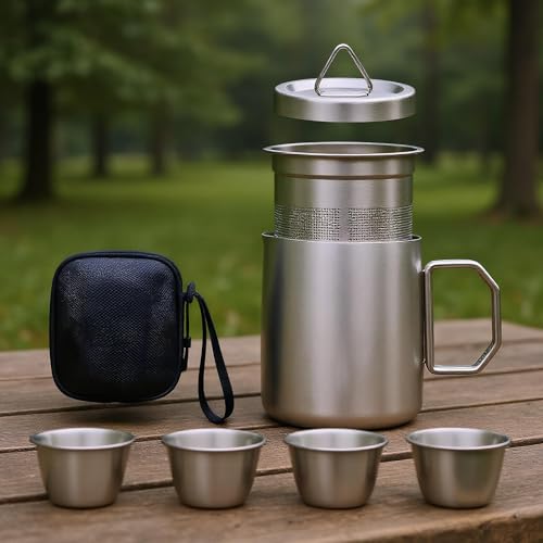 Service à thé tasses 50 ml passoire pour voyage camping maison - 6