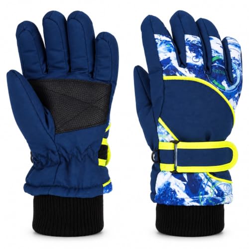Eohak Kids-Ski-Gloves Winter-Warm-Snow-Gloves with Adjustable Wrist Strap