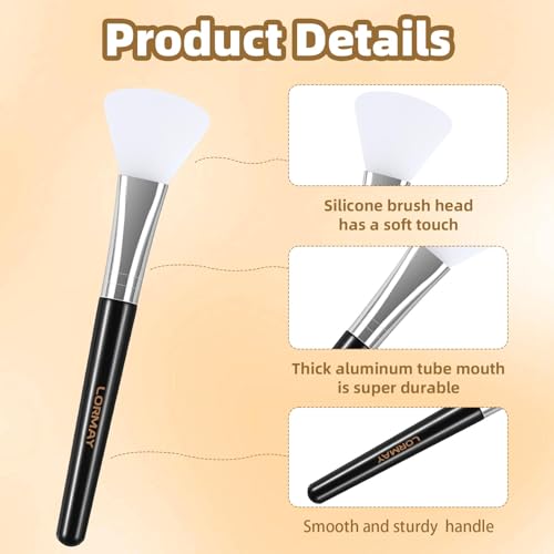 Image of LORMAY 4 Pcs Silicone Face Mask Brush for Facial Mud Clay Jelly Mask | Easy to clean, soft reusable silicone applicator, fits all skin types for various facial skincare masks