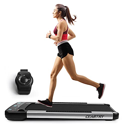 Treadmill 300 lb Capacity, Under Desk Treadmill with App, Walking Pad Treadmill, Electric Treadmill, Installation-Free Treadmills for Home, 12 Preset Programs Running Machine for Home