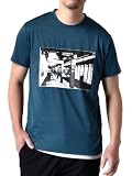 [アルージェ] 接触冷感 吸汗速乾 半袖Tシャツ メンズ ドライ UV対策 UPF50+ 半袖カットソー 転写プリント / D2A / M A柄：70Aネイビー杢