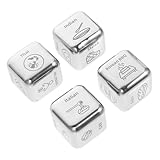 YARNOW Lot De 4 Dés À Motifs Interchangeables Idées De Soirées pour Un Repas Romantique Idéal pour Un Couple Petits Dés pour Décider des Repas pour Faire des Aliments