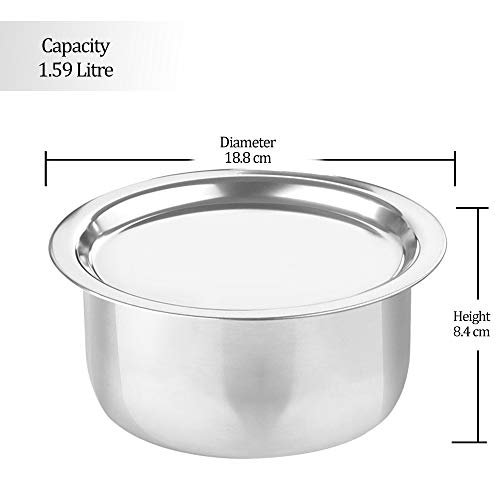 Milton Pro Cook TriPly Stainless Steel 16 cm Tope with SS Lid, 1.59 Litre, Durable, Dishwasher Safe, Induction and Gas Ready, Patila for Boiling,... - Image 6
