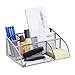 Produktbild Relaxdays Schreibtischorganizer 5 Ablagen, kleiner Büroorganizer, Metallgeflecht, Stifteköcher, Briefablage, silber