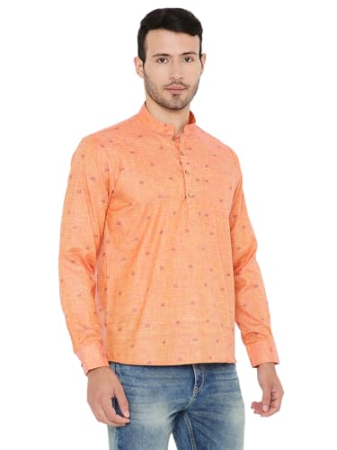 Image of Maharaja Linen Regular Short Kurta with Ful Sleeves for Men