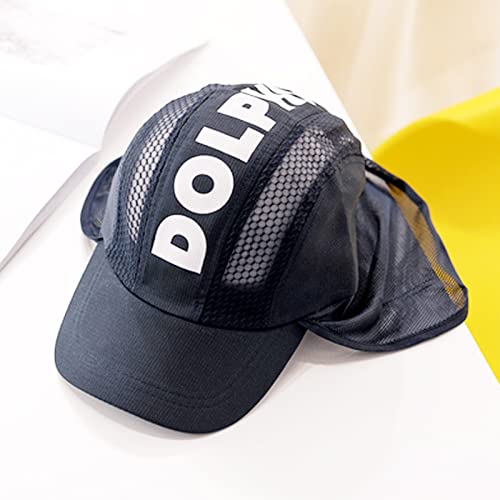 Outdoor Upf50+ Kids Sun Hat With Mesh Flap And Sides Neck Drape Baseball Sun Cap Uv Sun Protection Neck Shield Flap Cap Navy #TOP6