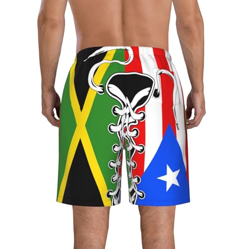 Men's Vintage Puerto Rico Jamaica Jamaican Flag Board Shorts Swim Trunks4