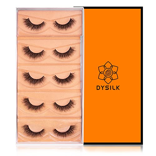 Dysilk Lashes Wispy Eyelashes - Mink Lashes 5 Pairs 6D Faux Eyelash Extension - False Eyelashes Mink Lash Natural Look Fake Eyelash Reusable Strip Lash Kit | Wispy-10-15Mm #TOP6