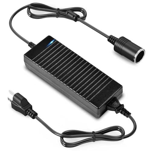 AC to DC 110V to 12V Converter, 15A 180W Adapter, 12 Volt Cigarette Lighter Socket to Wall Plug for Car Refrigerator, Tire Inflator, Vacuum Cleaner, Iceless Cooler
