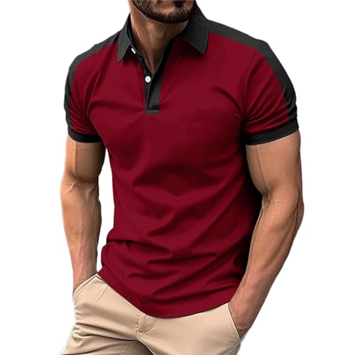 Cocila Todays Deals Goth Clothes for Men Oversized Flannel Shirt Men Brushed Cotton Shirts Men Mens Short Sleeve Travel Shirt Burgundy Polo Shirts Mens Under 5 Pounds Clearance