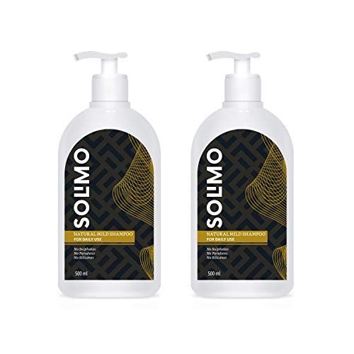 Amazon Brand – Solimo Natural Mild Shampoo for Daily Use, 500ml (Pack of 2)