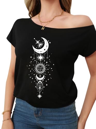 Remidoo Women Off The Shoulder Tops Short Sleeve T-Shirt Casual Blouse4