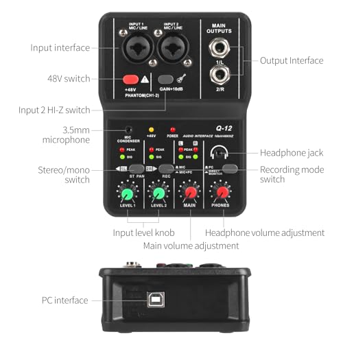 Xtuga Q12 Usb Audio Interface For Pc,Interface thumb #6