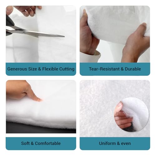 Upholstery Batting 36 x 5 Yards Polyester Fiber Fill for Cushions, Quilts and DIY Craft Projects, Soft Padding Material Quilt Batting - Thumbnail 4