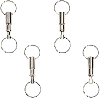 EDOBLUE 4 Pack Quick Release Detachable Pull Apart Keychain Pull-Apart Silver Key Ring Seperate Chain Lock Holder Convenient Accessory Gift for Keychain