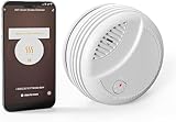 Smart WLAN-Rauchmelder mit App-Photoelektrischer Vernetzbarer Funk-Brandmelder, 10 Jahre Sensor | 85dB Feuermelder | EN 14604 | 360-Grad-Rundumtest | Austauschbare Batterie | Test/Stummschaltungstaste