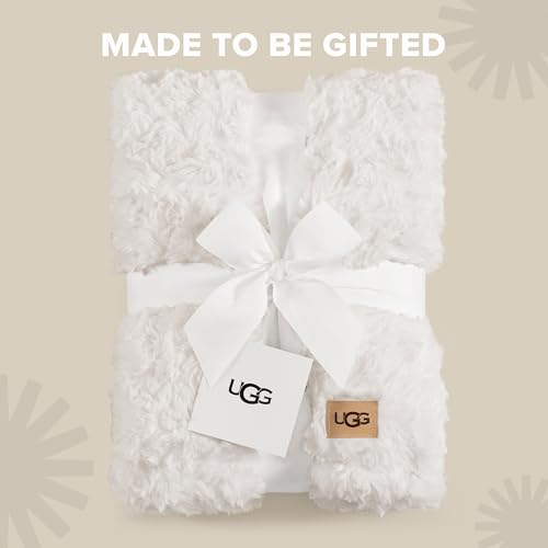 UGG Adalee Throw Blanket for Couch, Faux Fur Blanket, 50" x 70", White - image 5