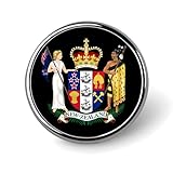 Escudo de armas de Nueva Zelanda, alfileres de corbata redondos para solapa, broche divertido, insignia de botón, sombrero, accesorios de ropa para hombres y mujeres
