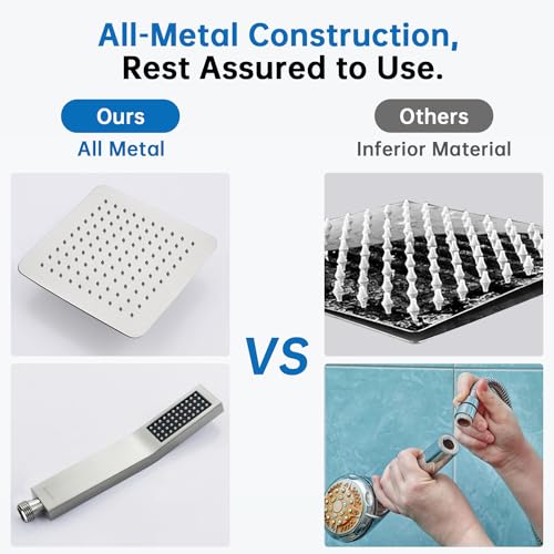 G-Promise All Metal 10 Inches Rainfall Shower Head with Handheld Combo - image 5