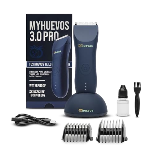 Proteínas, Rasuradora Eléctrica Corporal Inalámbrica MY HUEVOS® 3.0 Pro Waterproof: Potencia y Estilo para un Cuidado Corporal Perfecto (Azul)