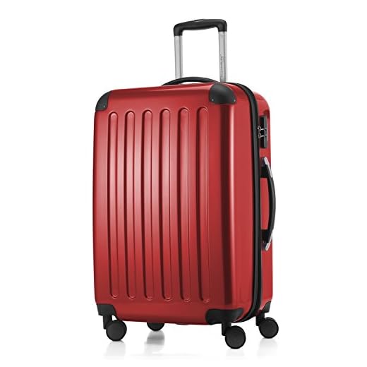 HAUPTSTADTKOFFER - Alex - Bagage Rigide Valise Moyenne, Trolley avec 4 Roues multidirectionnelles, 65 cm, 74 litres, Rouge